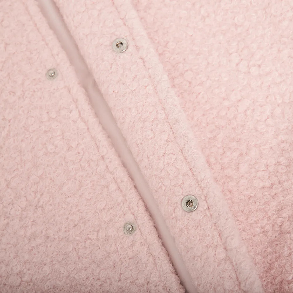 Double Take Plush Mock Neck Snap Down Jacket with Pockets-Nordavory