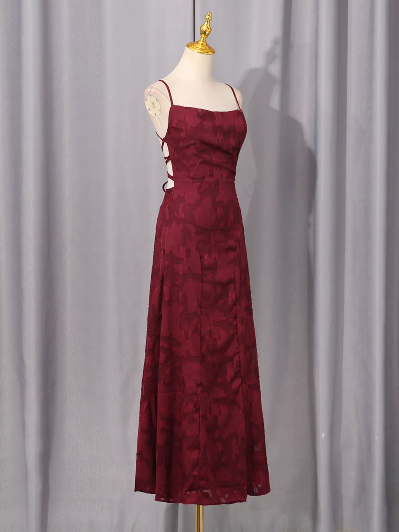 Lace Spaghetti Strap Maxi Dress-Nordavory