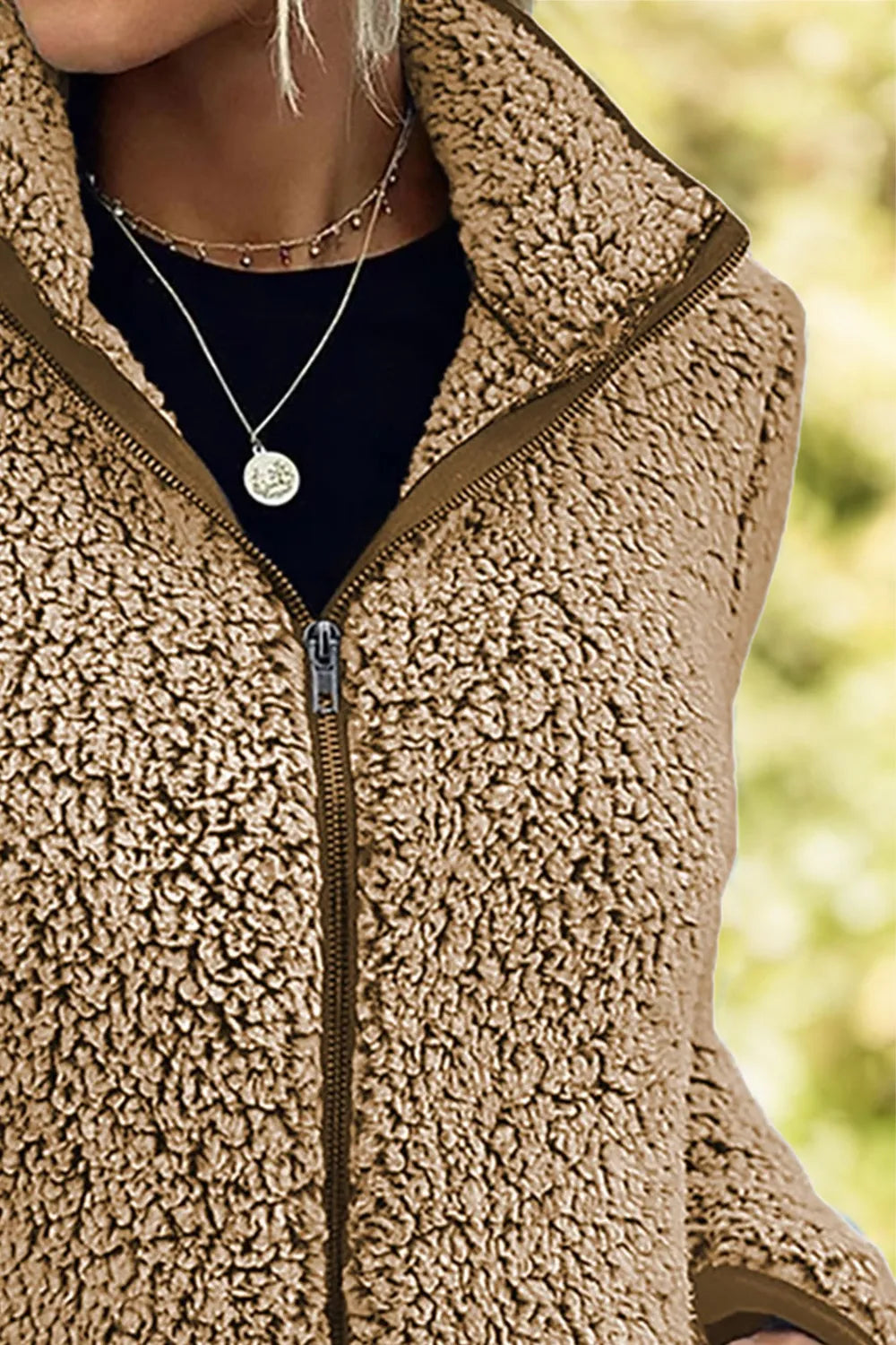 Pocketed Zip Up Turtleneck Jacket-Nordavory