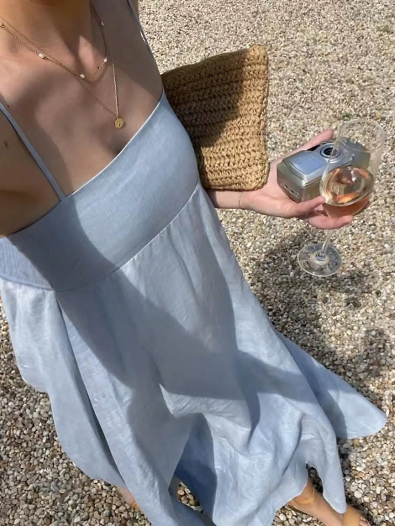 Smocked Square Neck Cami Dress-Nordavory