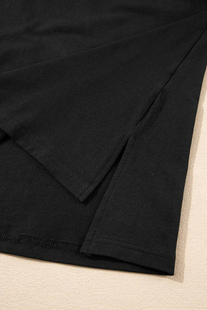 Loose Half Sleeve Hi Low Hem T Shirt-Nordavory