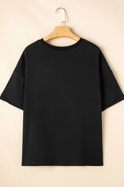 Loose Half Sleeve Hi Low Hem T Shirt-Nordavory