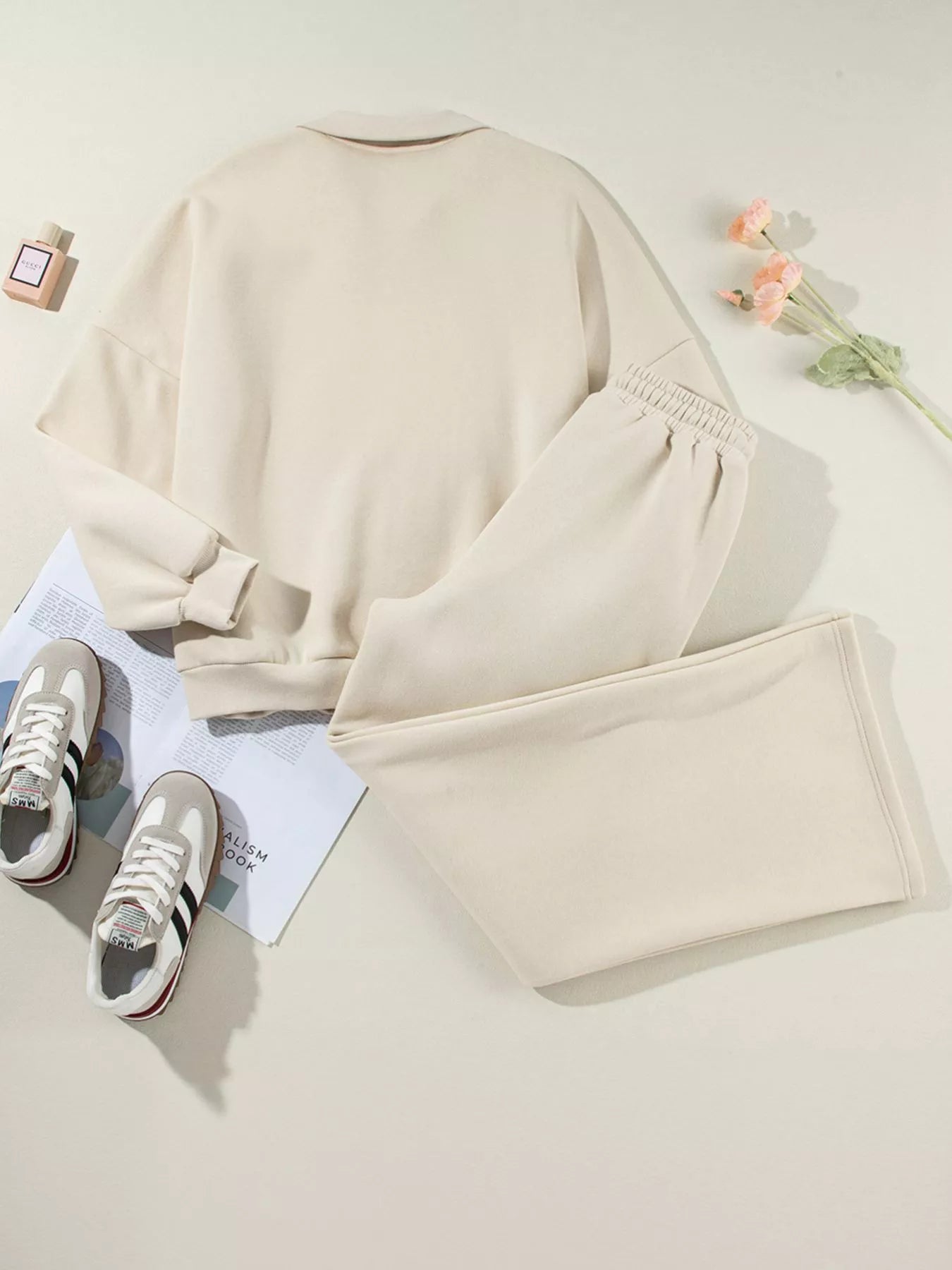 Relaxed Zip-Up Jacket & Drawstring Pants Set – image 7
