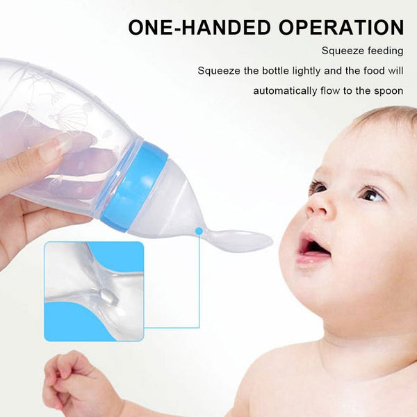 90ML Safe Newborn Baby Feeding Bottle Silicone Feeding Spoon Bottle Kids & Babies nordavory