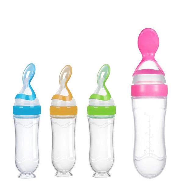 90ML Safe Newborn Baby Feeding Bottle Silicone Feeding Spoon Bottle Kids & Babies nordavory