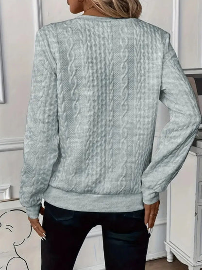 Texture Half Zip Long Sleeve Sweatshirt-Nordavory