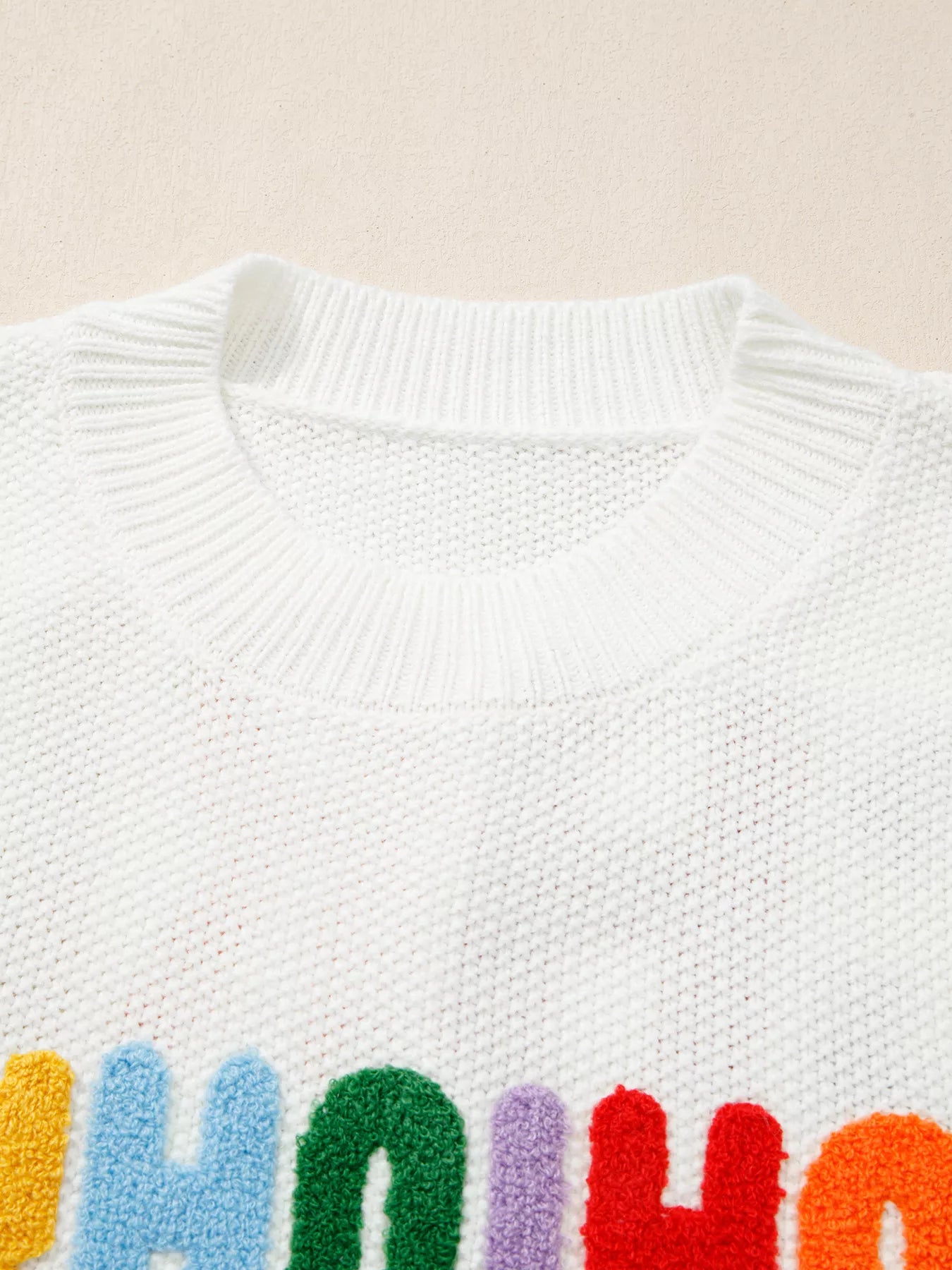 HOHOHO MERRY CHRISTMAS Drop Shoulder Holiday Sweater-Nordavory