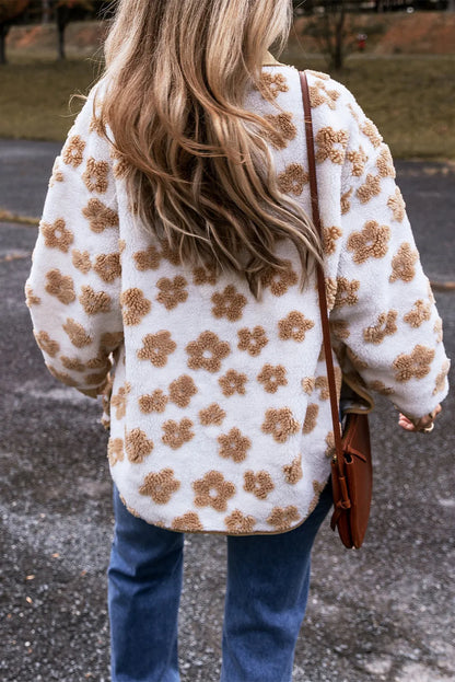 Flower Button Up Long Sleeve Jacket-Nordavory