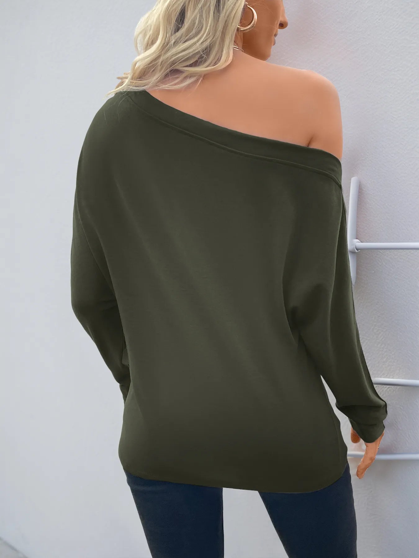 Single Shoulder Long Sleeve T-Shirt-Nordavory