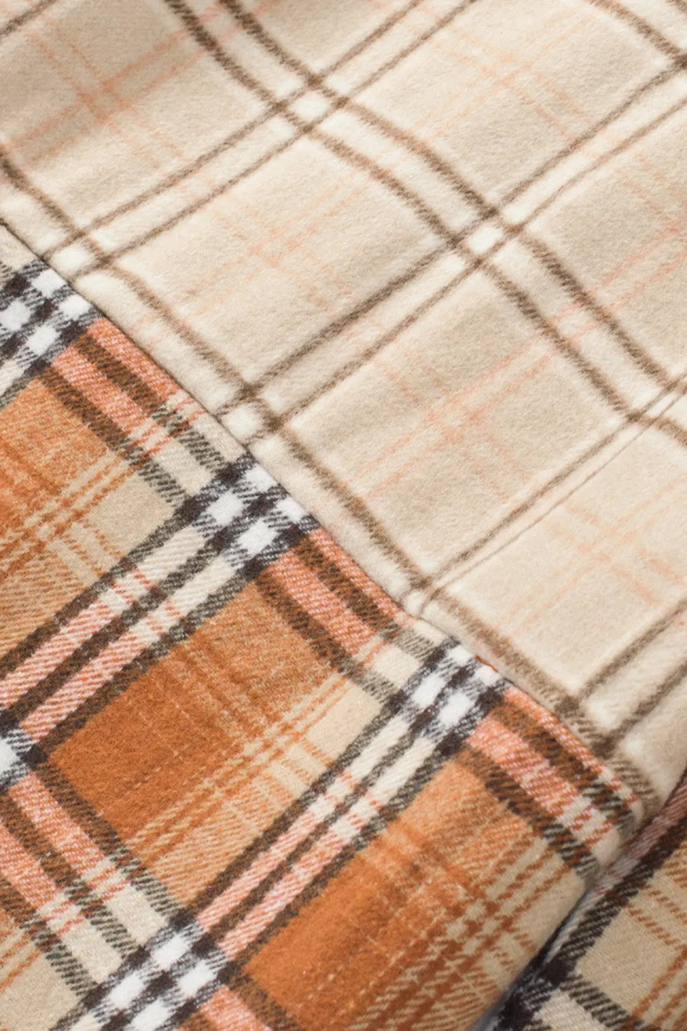 Plaid Button Up Long Sleeve Shacket-Nordavory