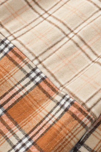 Plaid Button Up Long Sleeve Shacket-Nordavory