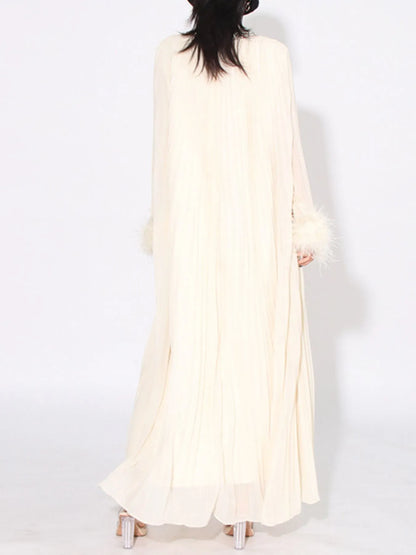 Rhinestone Long Sleeve Maxi Dress-Nordavory