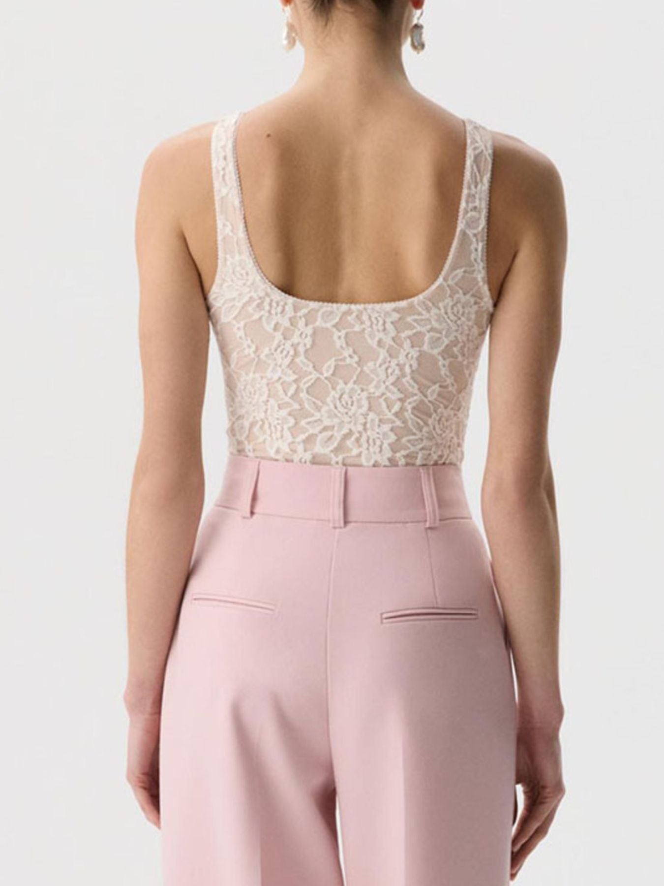 Lace Round Neck Tank-Nordavory