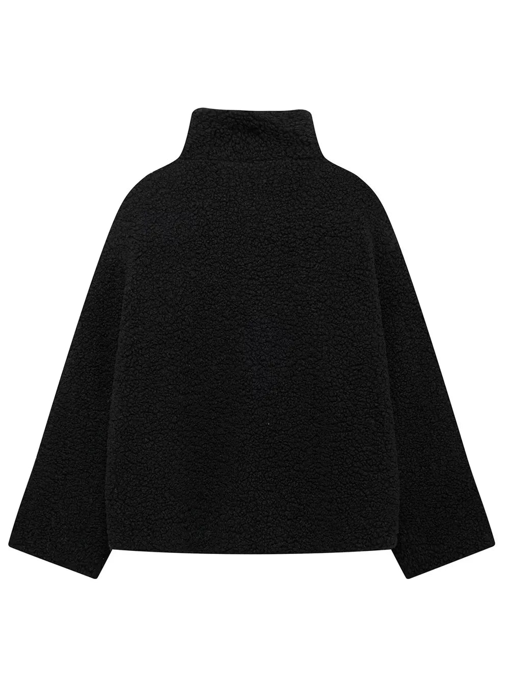 Zip Up Turtleneck Long Sleeve Plush Jacket-Nordavory