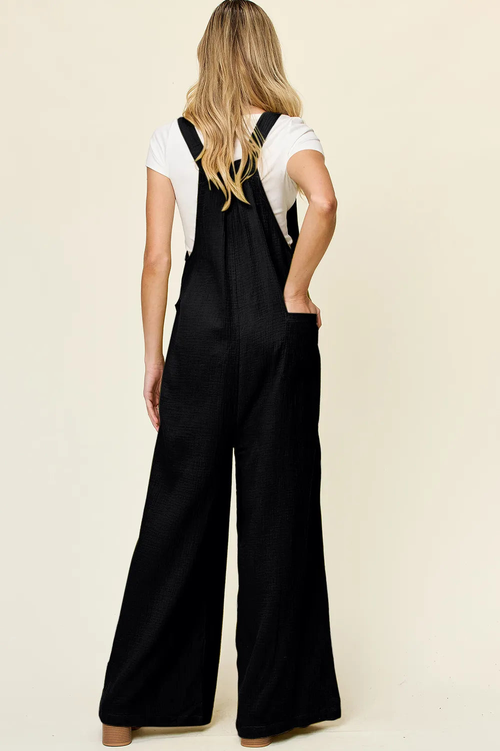 Double Take Full Size Texture Wide Strap Wide Leg Overall-Nordavory