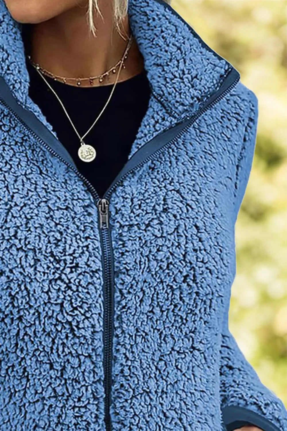 Pocketed Zip Up Turtleneck Jacket-Nordavory