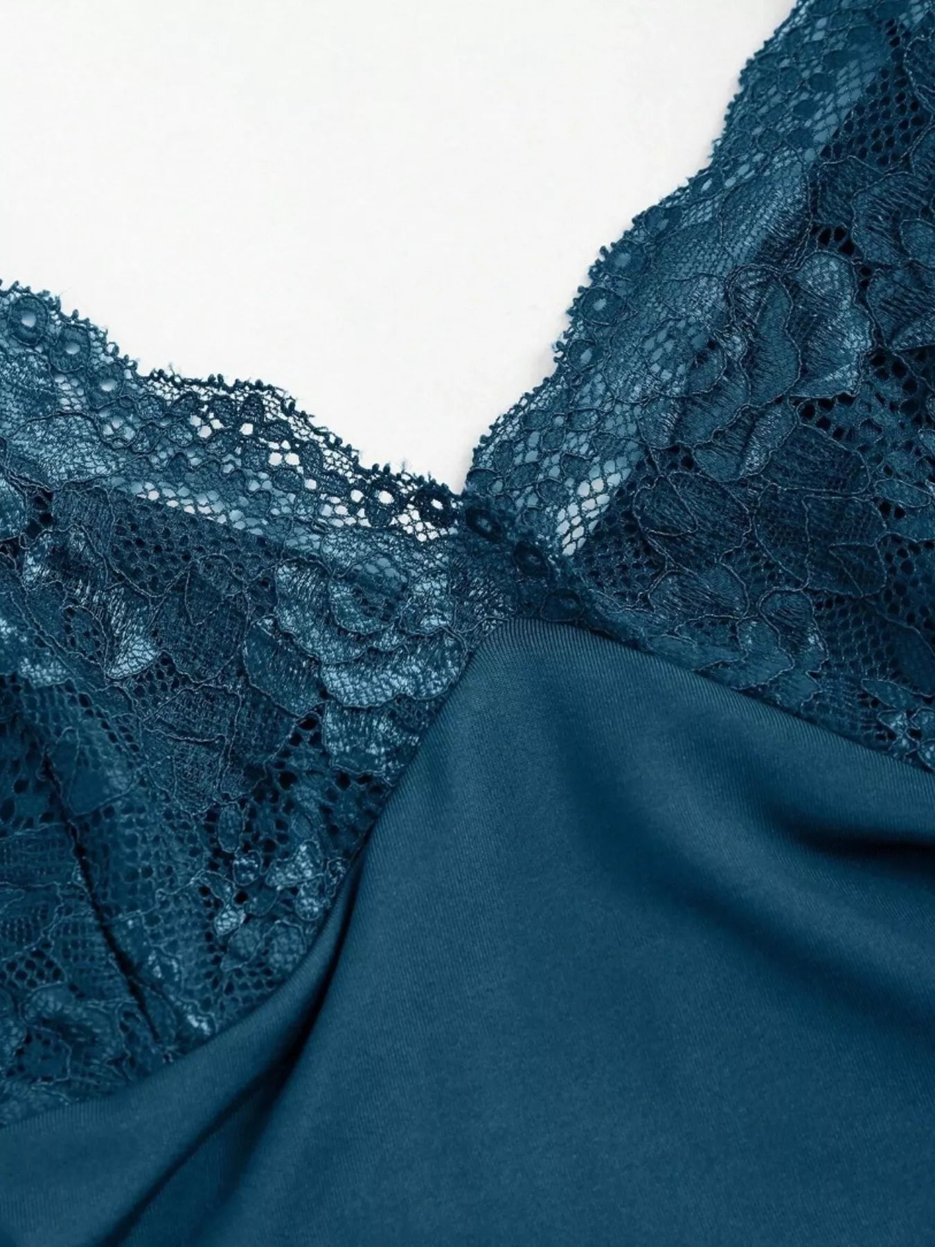 Lace Trim Ruched Mermaid Dress-Nordavory