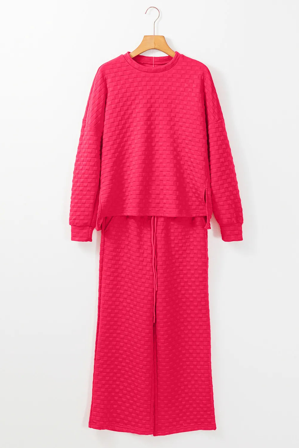 High-Low Round Neck Top and Pants Set-Nordavory