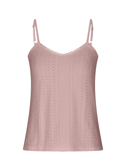 Eyelet Lace Detail V-Neck Cami-Nordavory