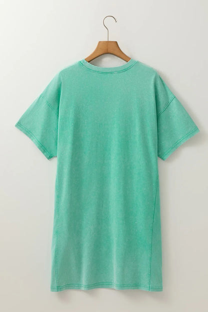 Round Neck Short Sleeve Tee Dress-Nordavory