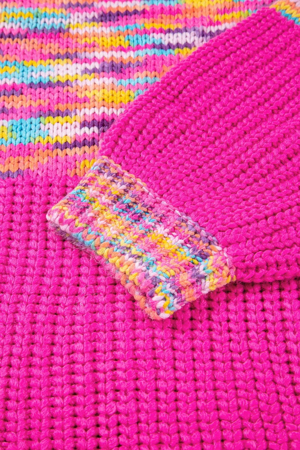 Colorful Knit Crew Neck Sweater-Nordavory