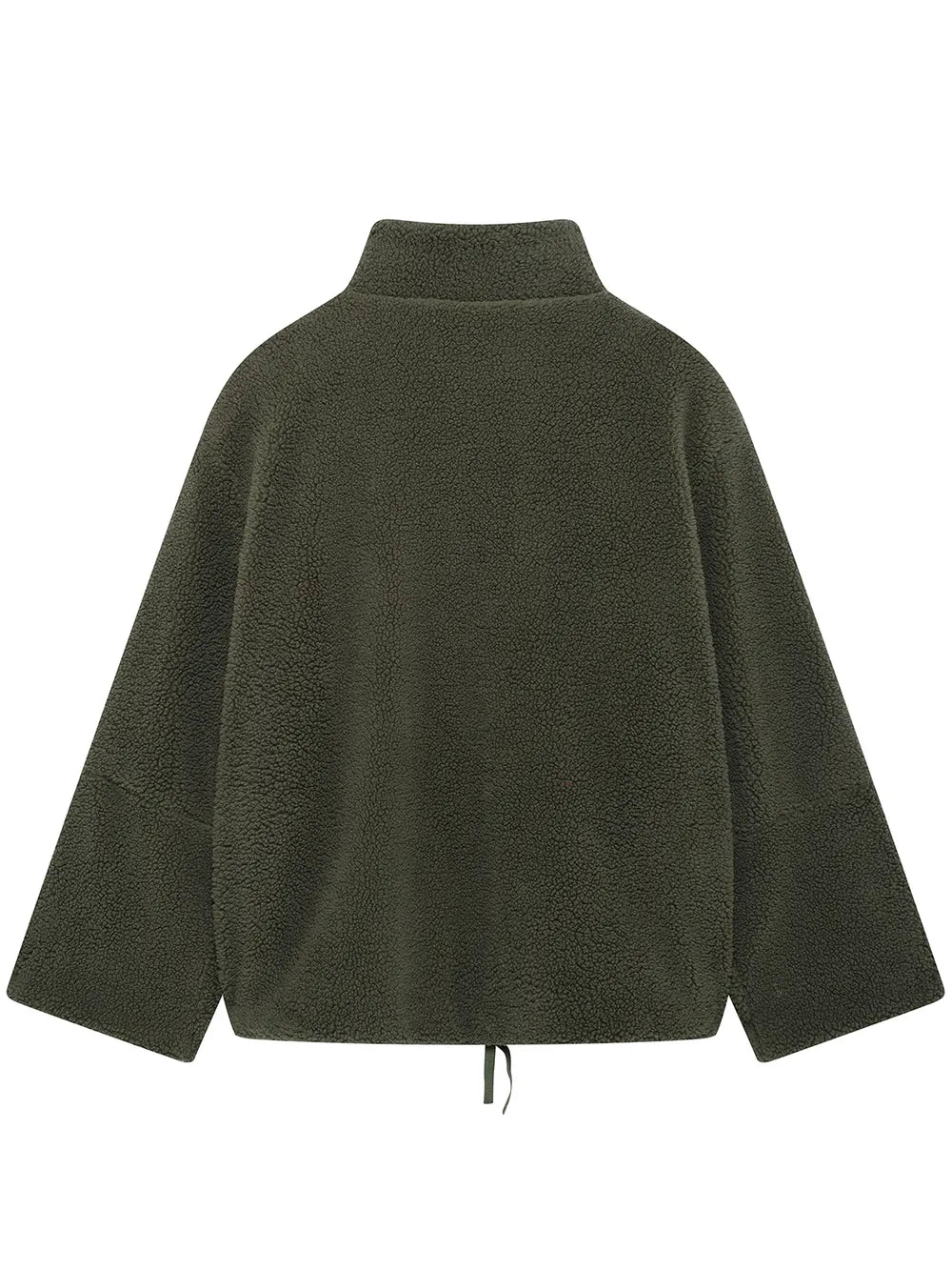 Turtleneck Zip Up Long Sleeve Plush Jacket-Nordavory