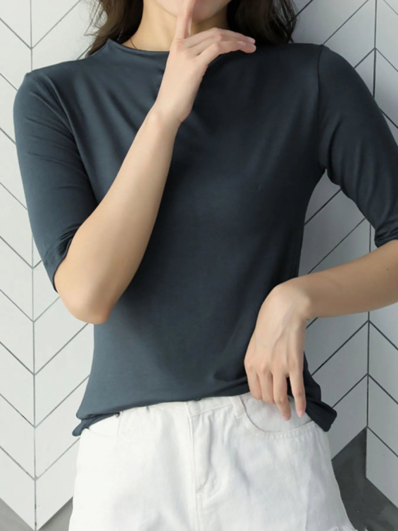 Solid Color Short Sleeve T-Shirt-Nordavory