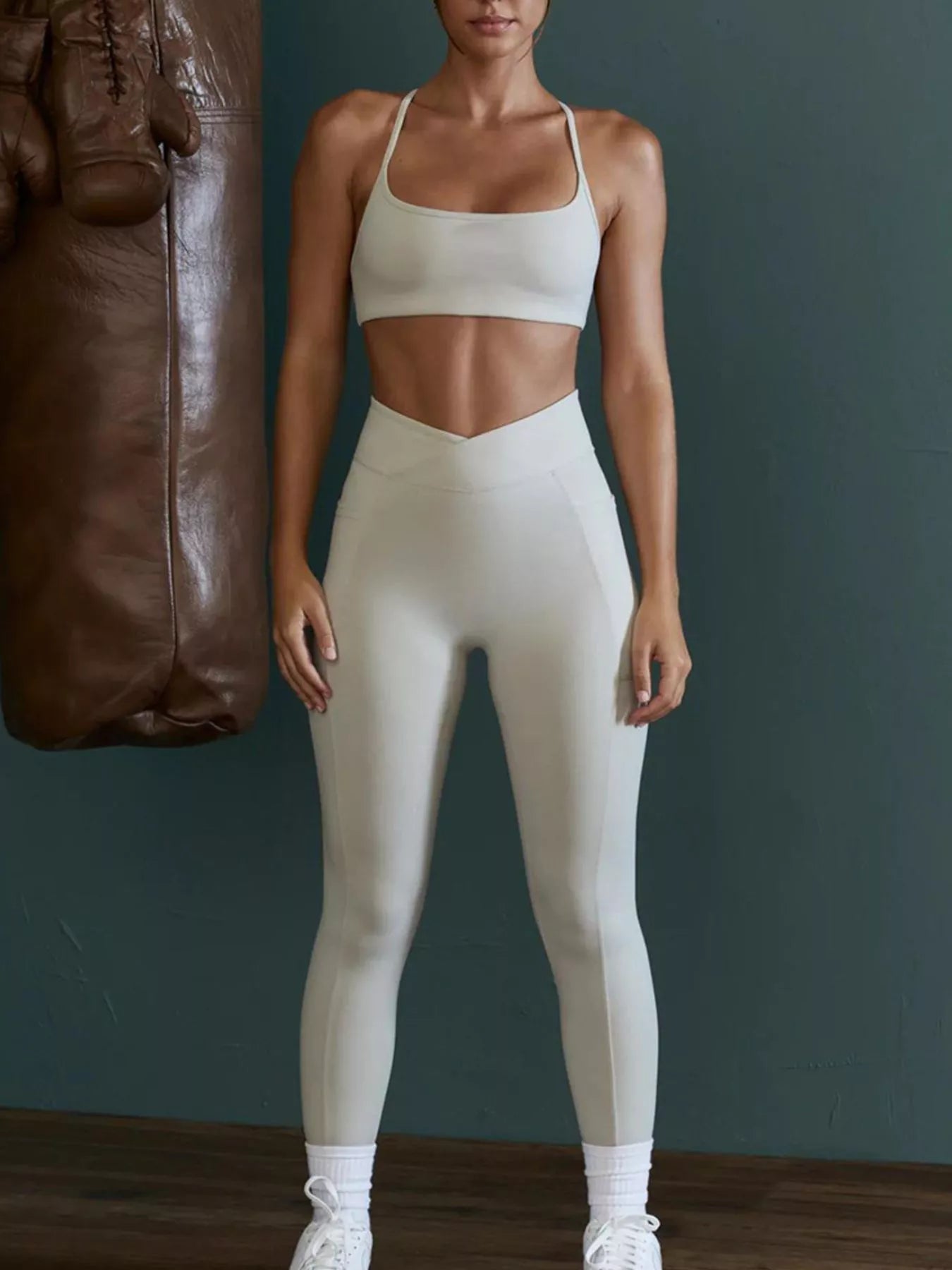 Seamless Cross-Waist Cami and Leggings Active Set – image 4