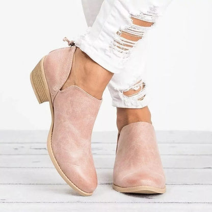 Point Toe Block Heels Boots-Nordavory
