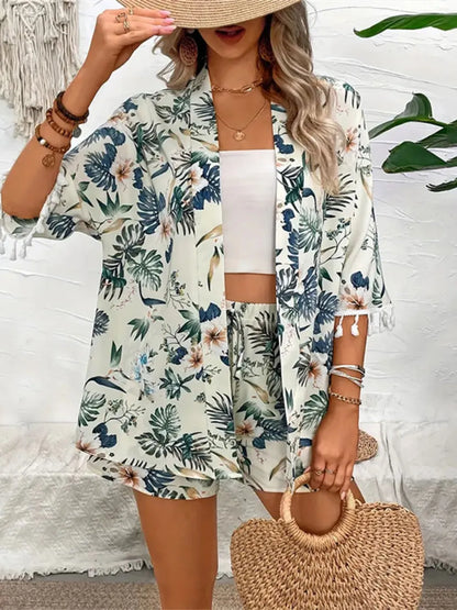 Printed Half Sleeve Top and Shorts Set-Nordavory