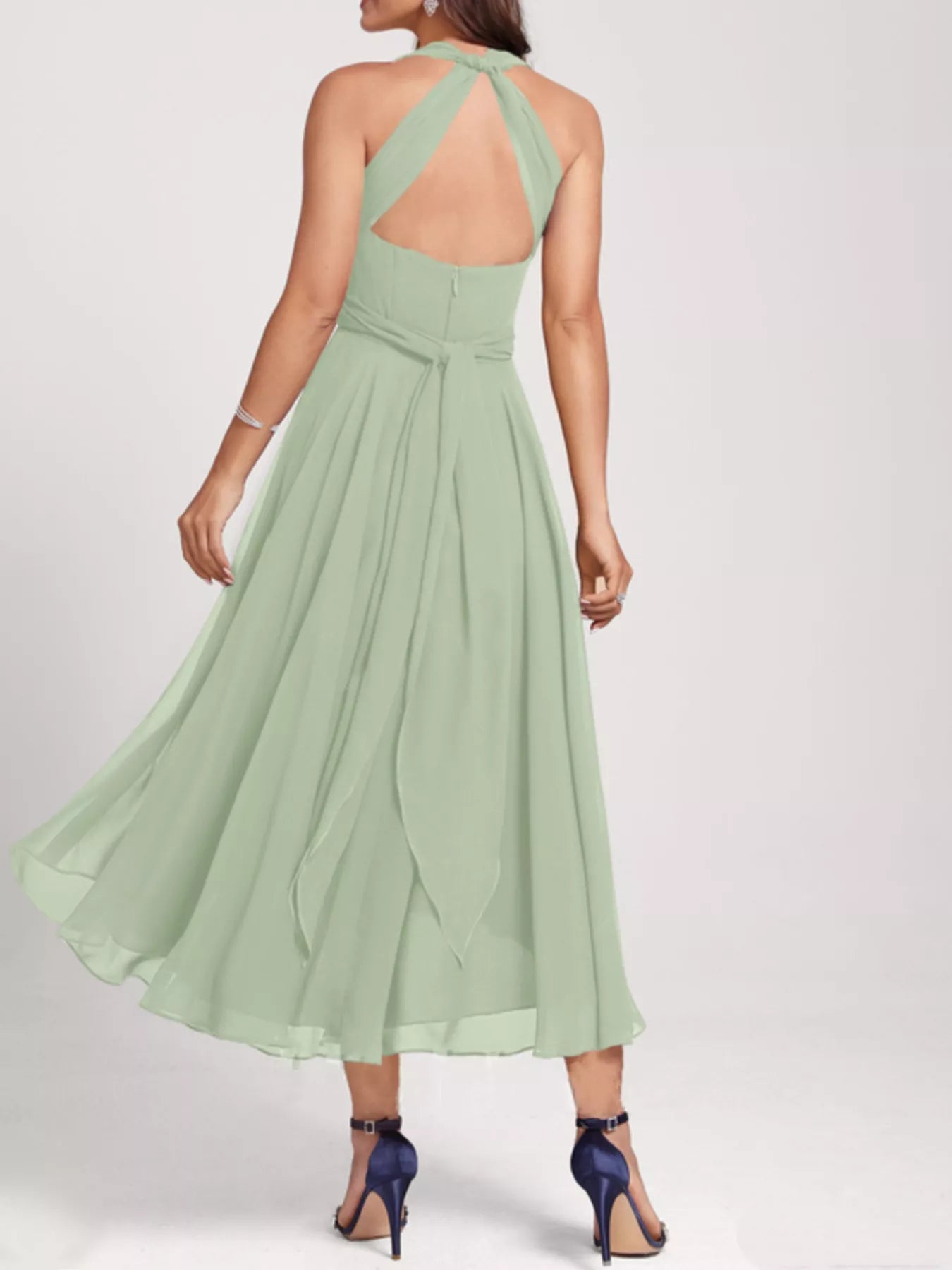 Ruched A-Line Midi Dress-Nordavory