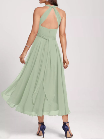 Ruched A-Line Midi Dress-Nordavory