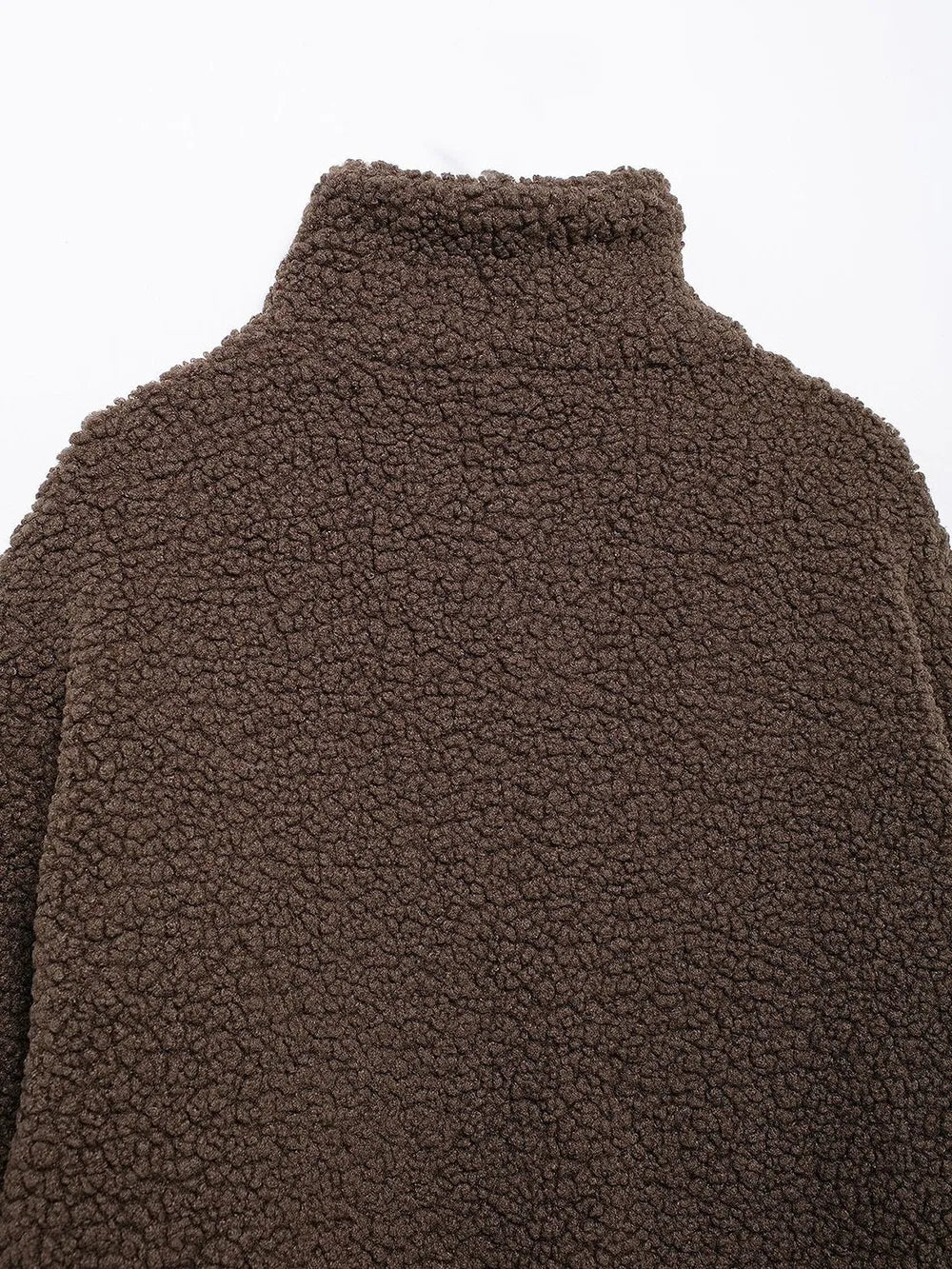 Zip Up Turtleneck Long Sleeve Plush Jacket-Nordavory