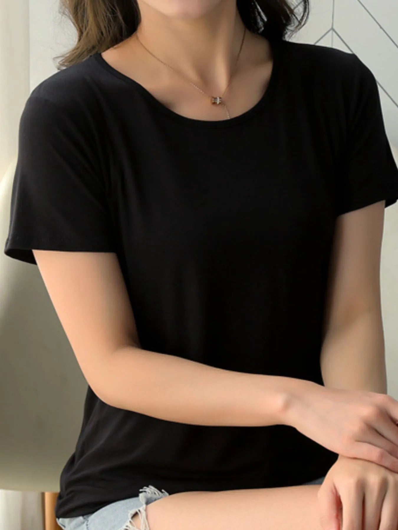 Round Neck Short Sleeve T-Shirt-Nordavory