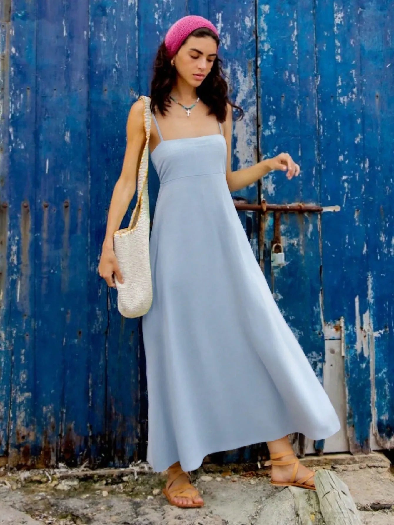 Smocked Square Neck Cami Dress-Nordavory