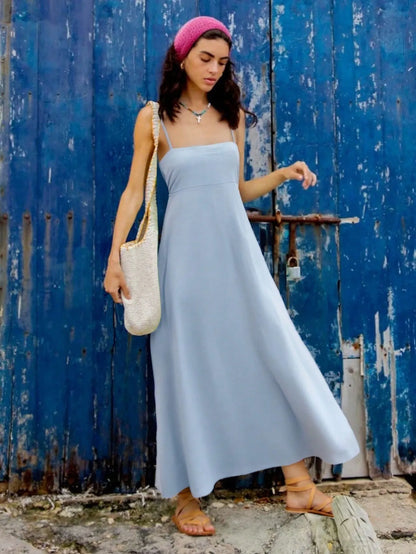 Smocked Square Neck Cami Dress-Nordavory