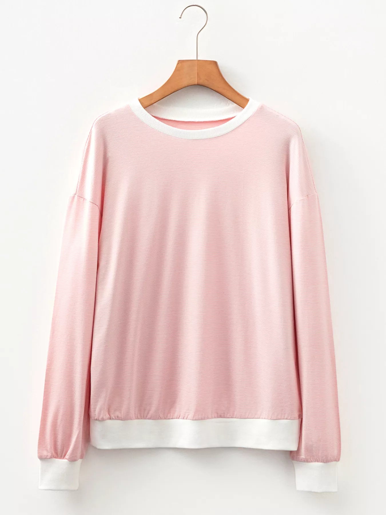 Stripe Contrast Edge Patchwork Long Sleeve Top-Nordavory