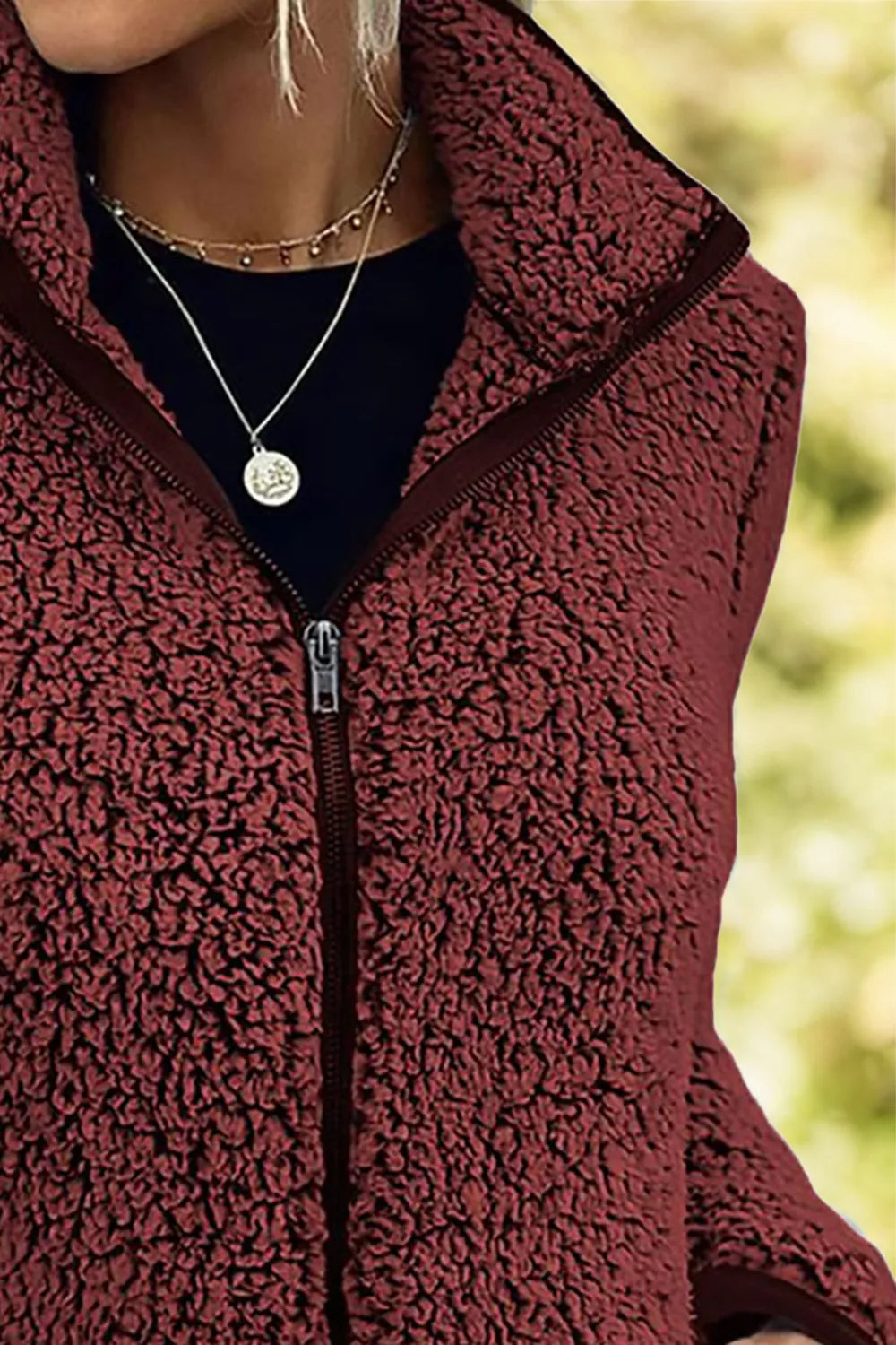 Pocketed Zip Up Turtleneck Jacket-Nordavory