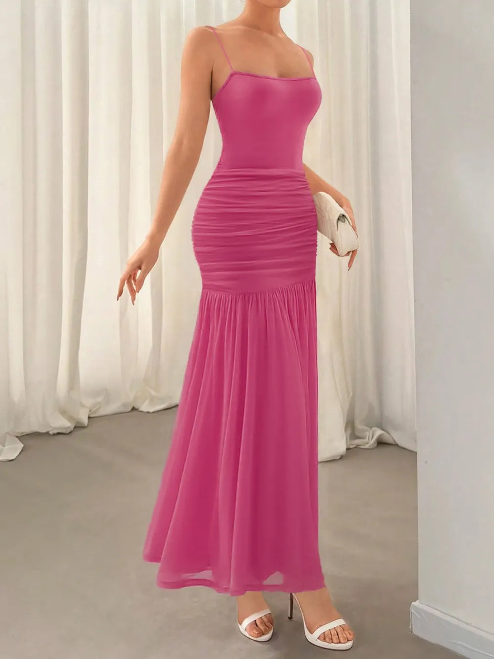 Ruched Maxi Cami Dress-Nordavory
