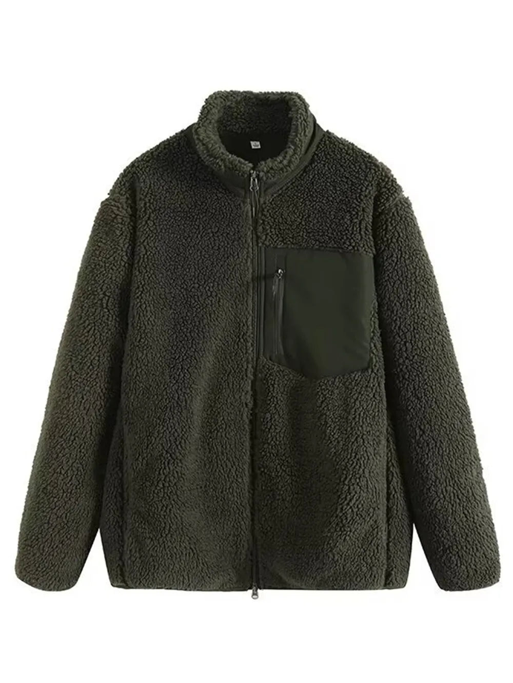 Zip Up Long Sleeve Plush Jacket-Nordavory
