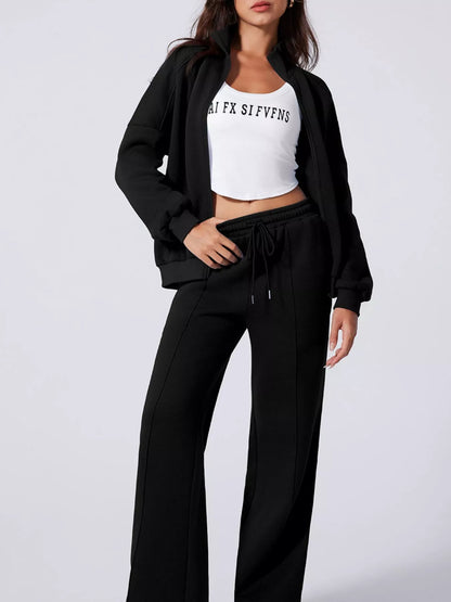 Relaxed Zip-Up Jacket & Drawstring Pants Set – image 15