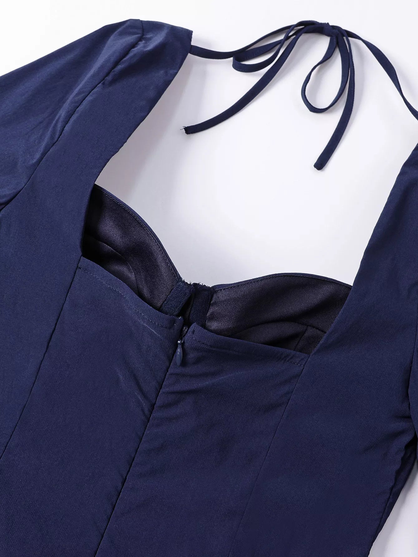 Sweetheart Neckline Long Sleeve A-Line Midi Dress-Nordavory
