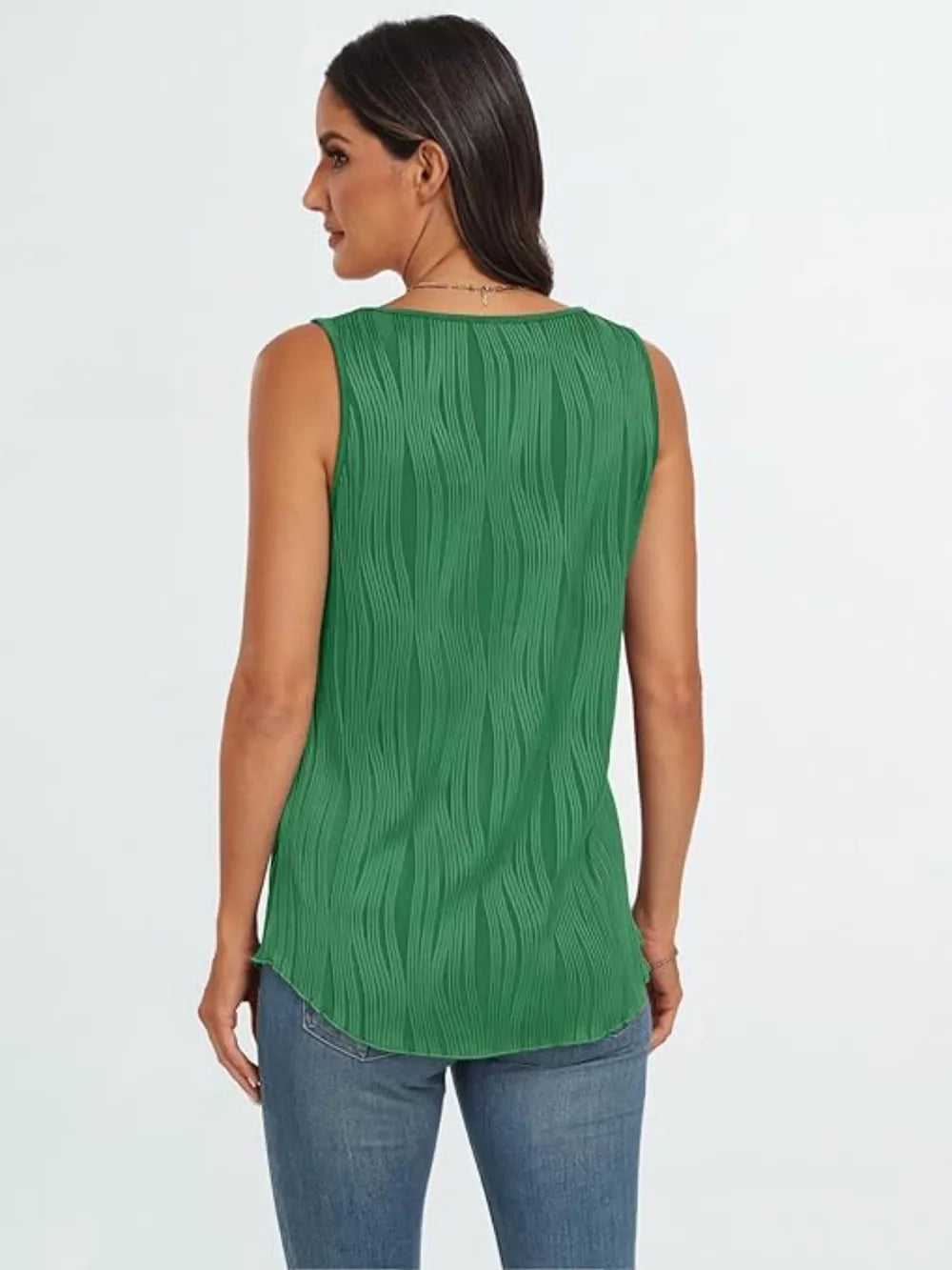 Round Neck Wide Strap Tank-Nordavory