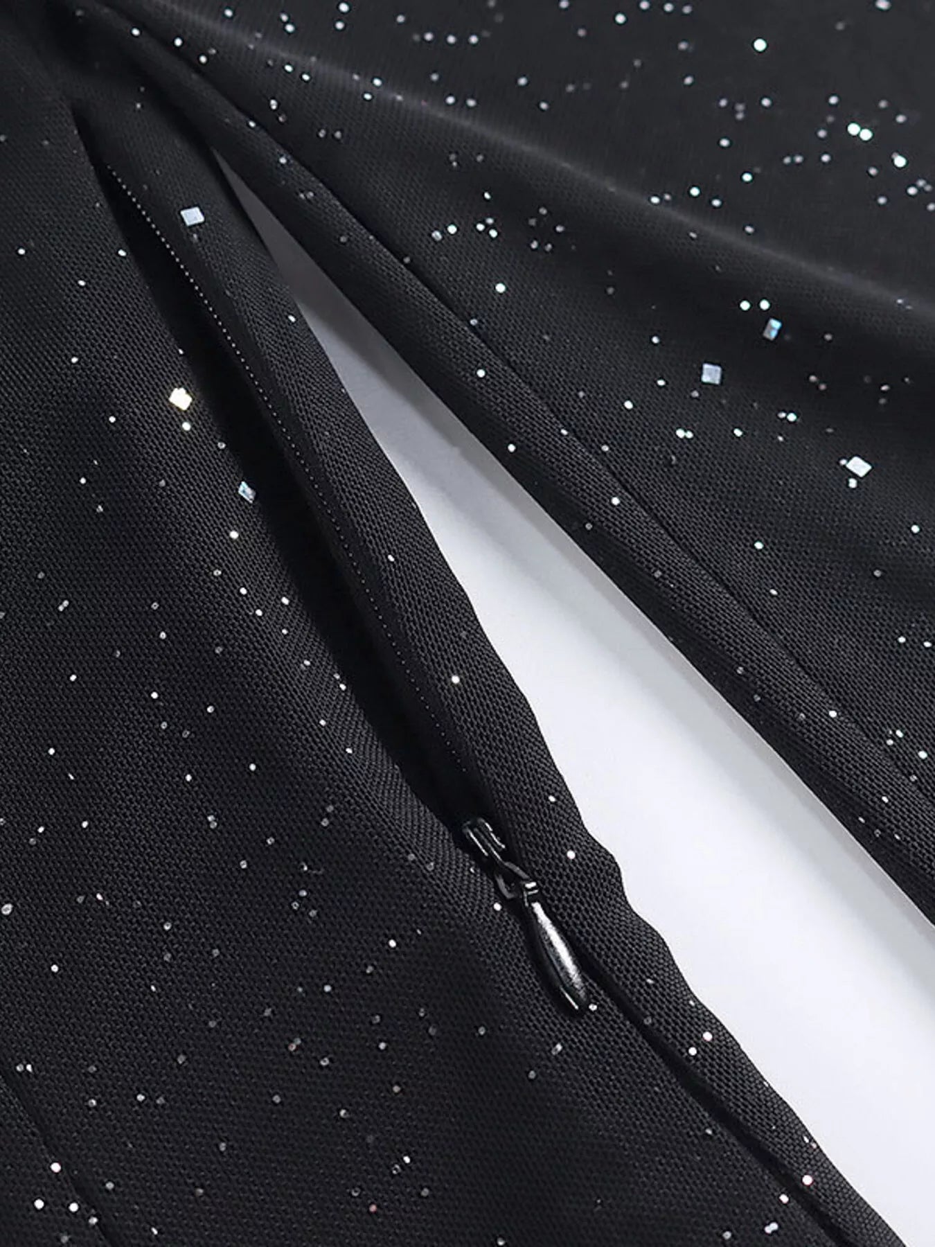 Glitter Mini Dress with Sleeves-Nordavory