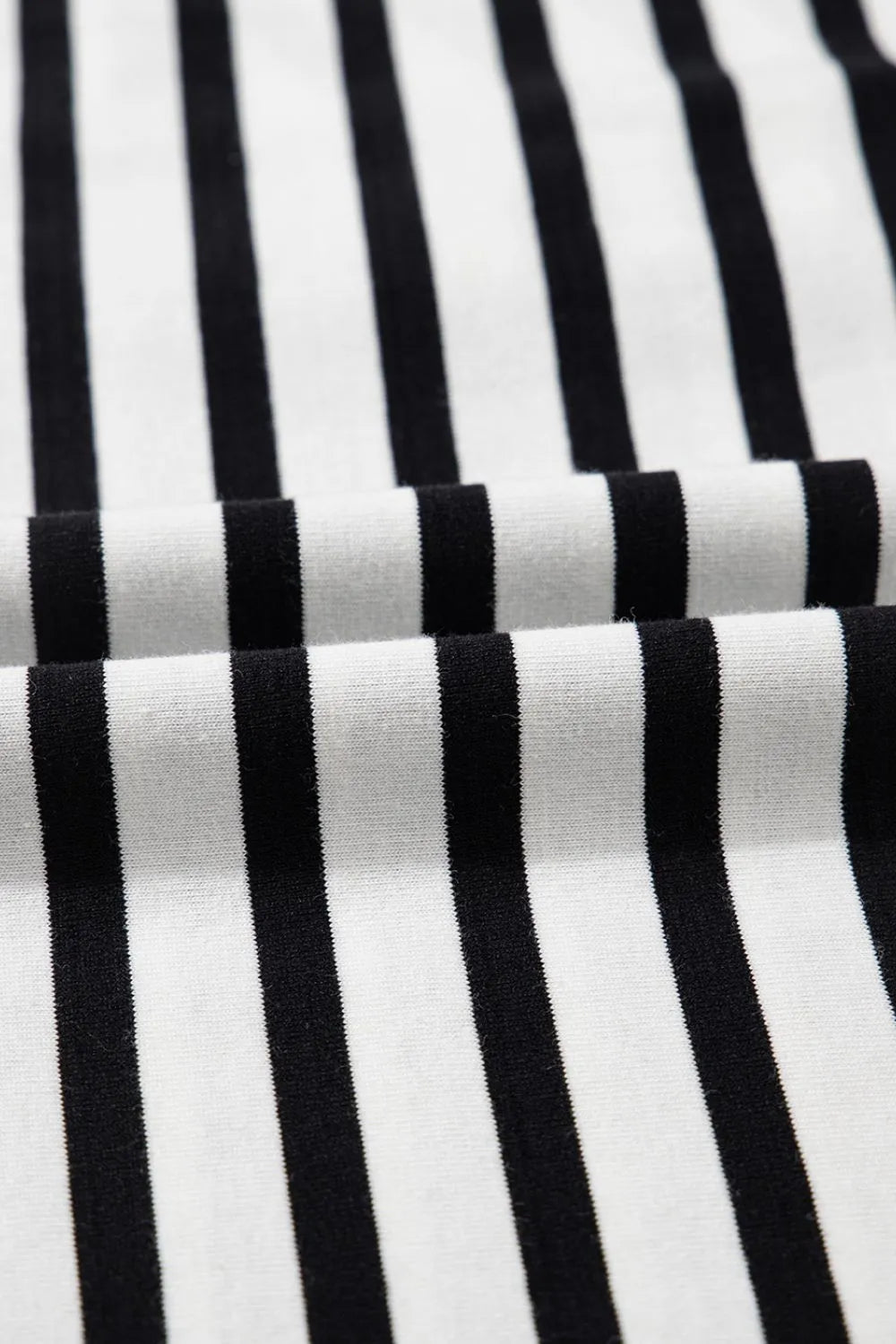Stripe Contrast V Neck Collared Puff Sleeve T Shirt Mini Dress with Pockets-Nordavory