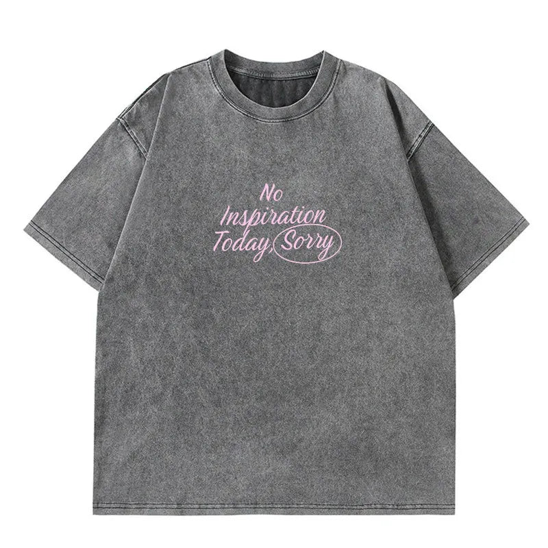 Letter Round Neck Short Sleeve T-Shirt-Nordavory