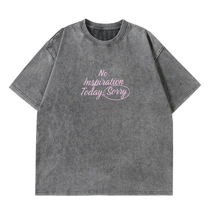 Letter Round Neck Short Sleeve T-Shirt-Nordavory