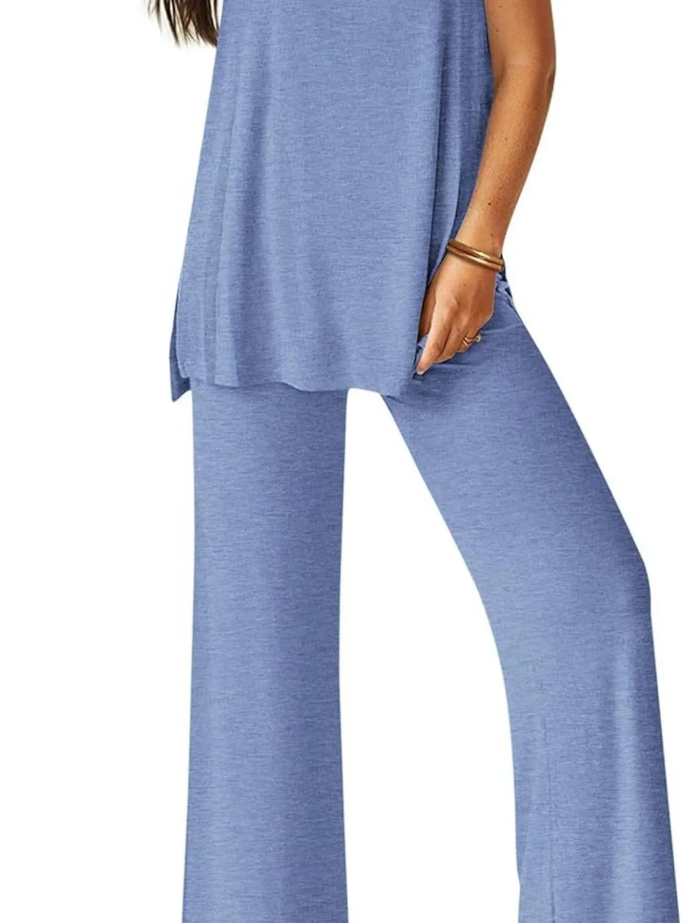Round Neck Tank and Pants Set-Nordavory