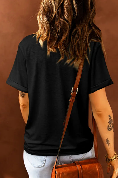 Bull Head Embroidered Round Neck T Shirt-Nordavory