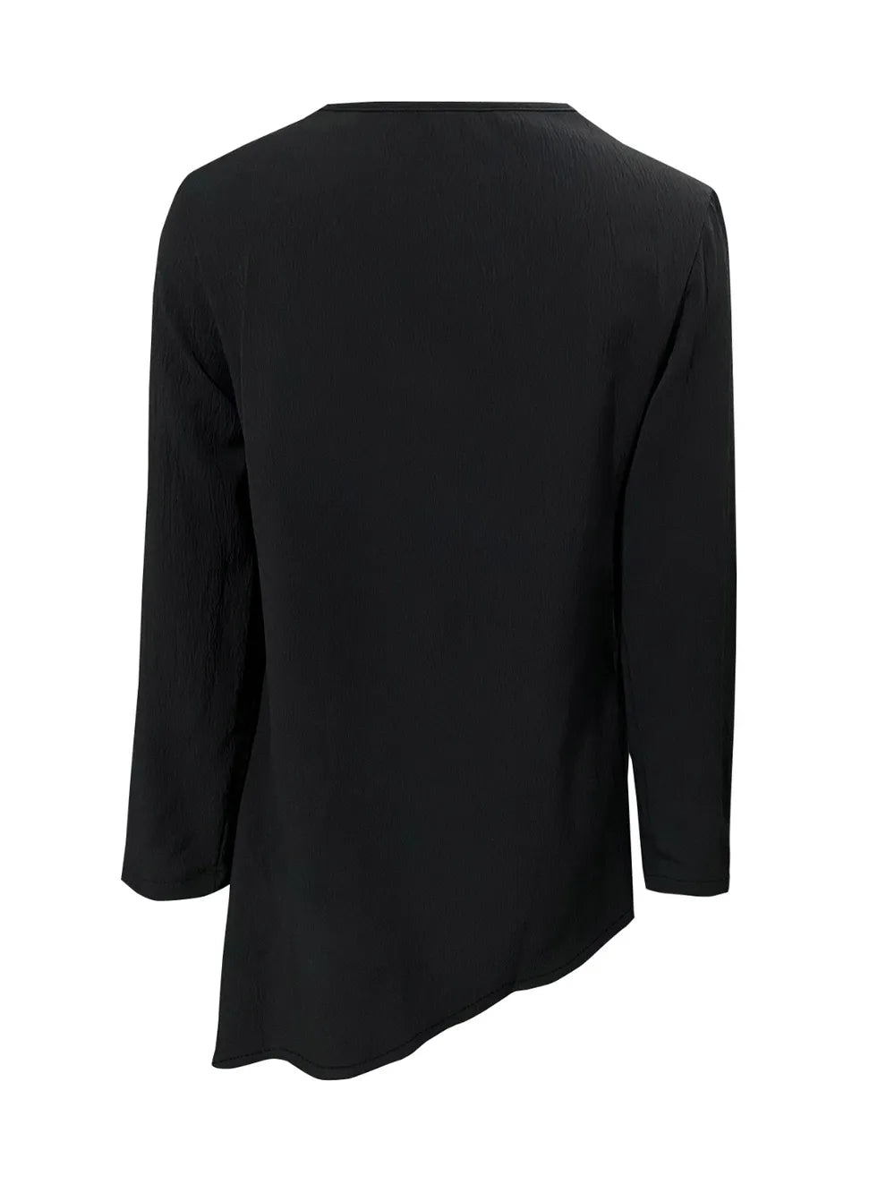 Asymmetrical Neck Long Sleeve Blouse-Nordavory